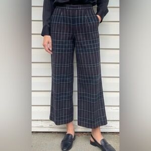 Arcana New York Plaid Wide Leg Ankle Length 100% Cotton Pants Size 4